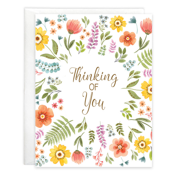 {with scripture} Thinking of You card - Ferns and Flowers