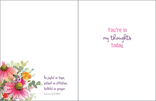 {with scripture} Thinking of You card - Coneflowers