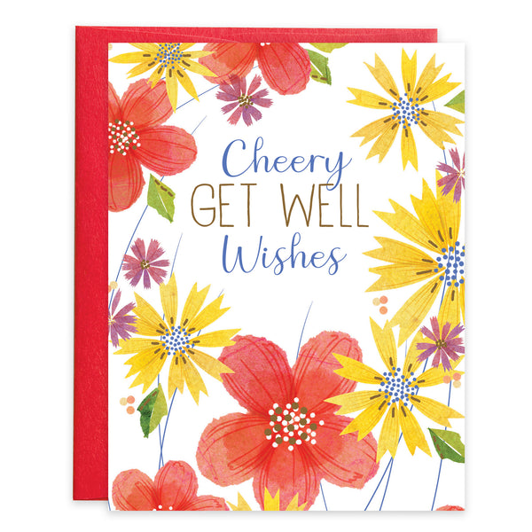 {with scripture} Get Well Card - Cheerful Flowers