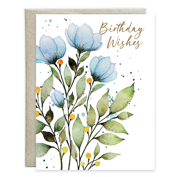 {with scripture} Birthday Card - Blue Blooms