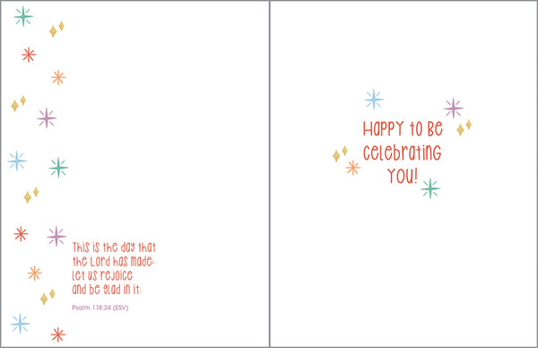 {with scripture} Birthday Card - Festive Cake Slice