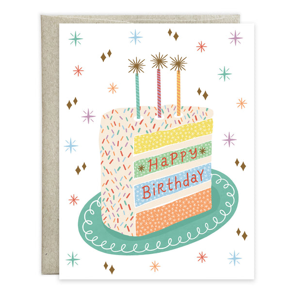 {with scripture} Birthday Card - Festive Cake Slice