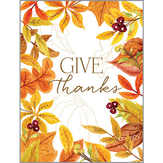 Thanksgiving card - Leaf Border, Gina B Designs