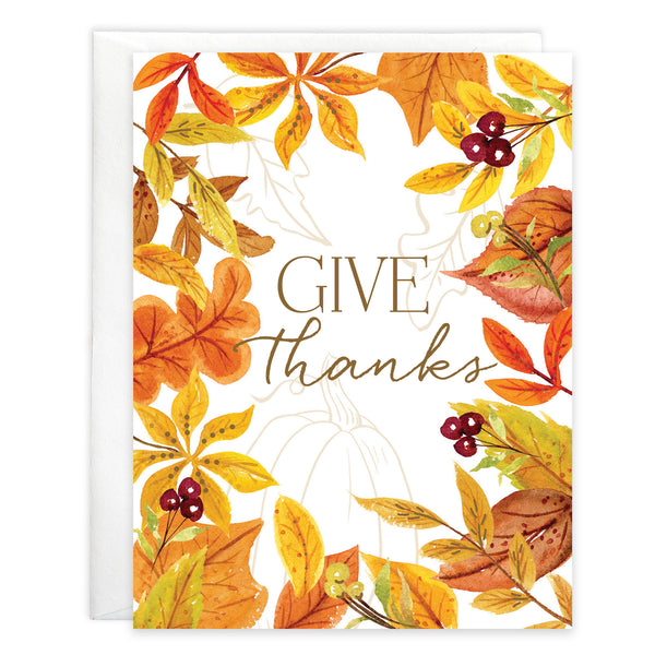 Thanksgiving card 3 pack - Leaf Border