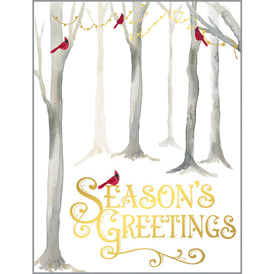 Christmas card - Cardinals and Trees