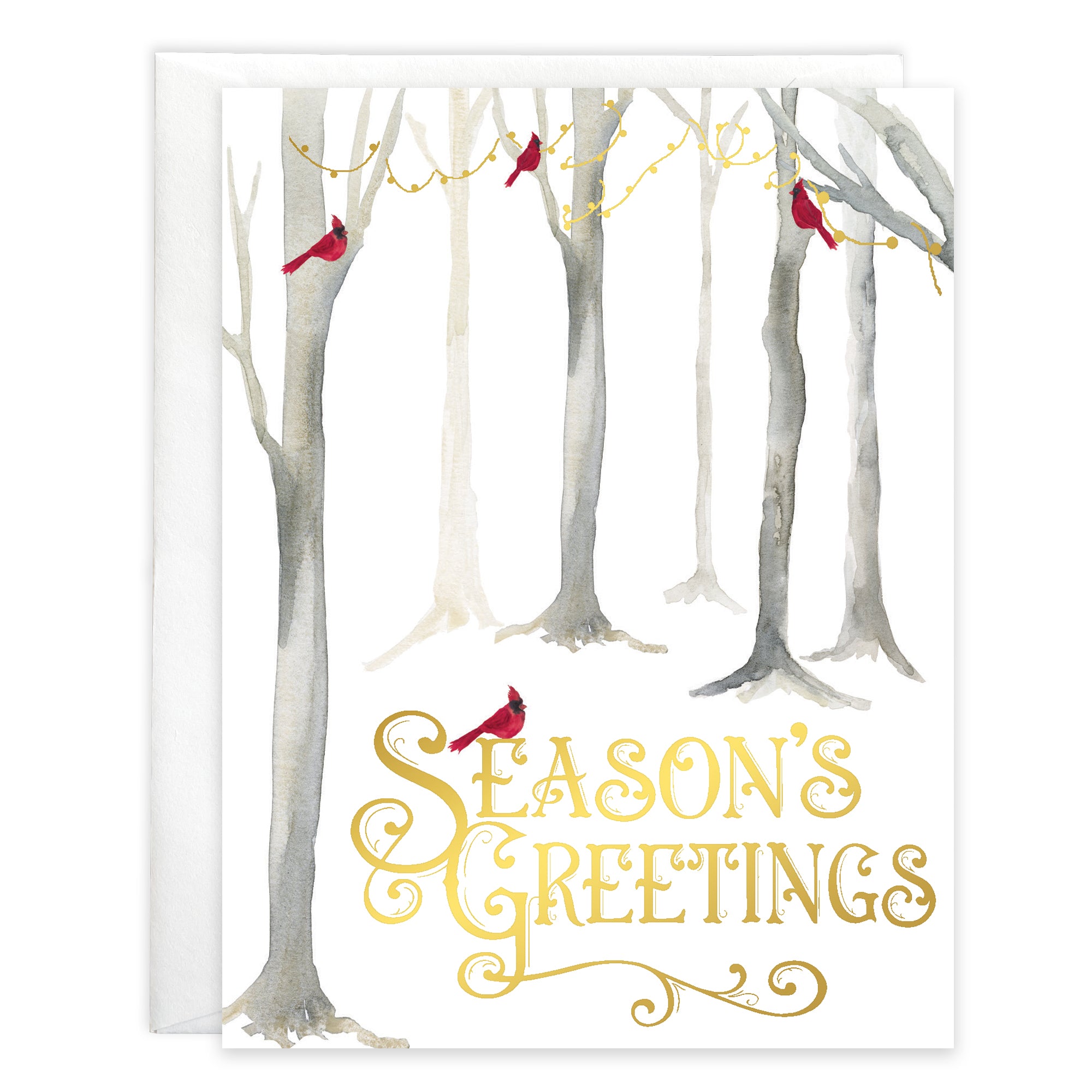 Christmas card - Cardinals and Trees