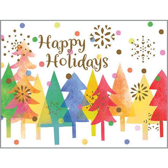 Christmas card - Colorful Trees, Gina B Designs