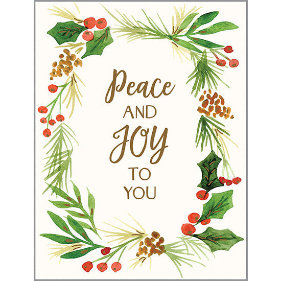 Christmas card - Greens Border, Gina B Designs