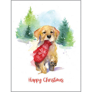 Christmas card - Mitten Puppy, Gina B Designs