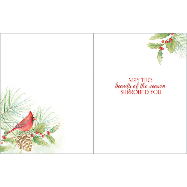 Christmas card - Cardinal Bough, Gina B Designs