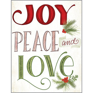 Christmas card - Joy Peace Love, Gina B Designs