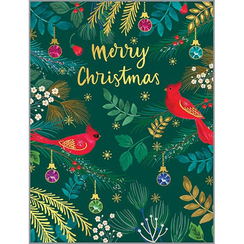 Christmas card - Cardinals & Ornaments, GIna B Designs