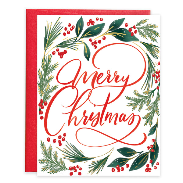 Christmas card - Elegant Greens
