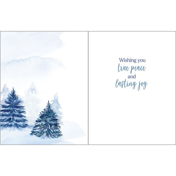 Christmas card - Blue Peace Trees, Gina B Designs