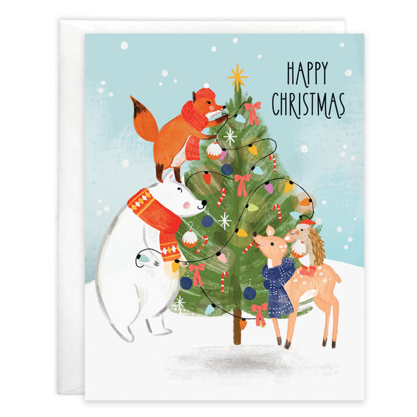 Christmas card - Critter Christmas Tree