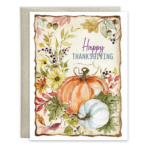 Thanksgiving card 3 pack - Pumpkin Botanical