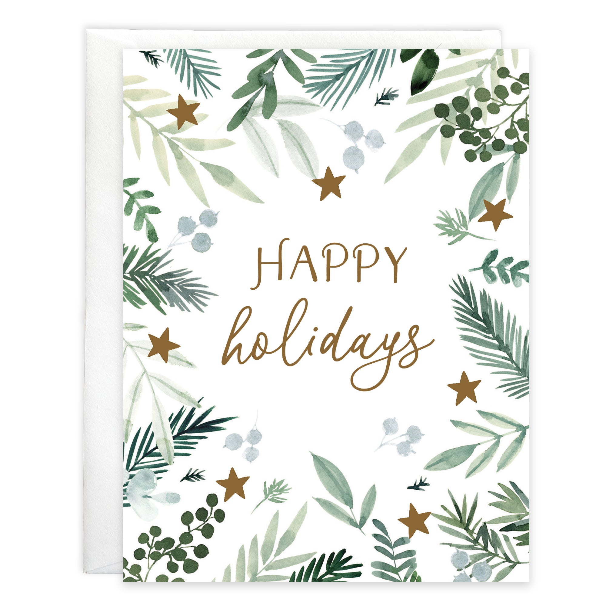 Christmas card - Stars & Greens