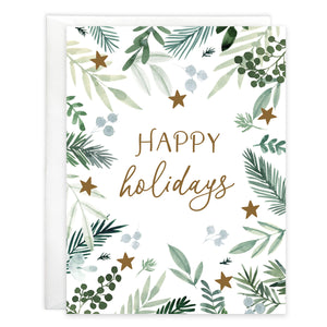 Christmas card - Stars & Greens