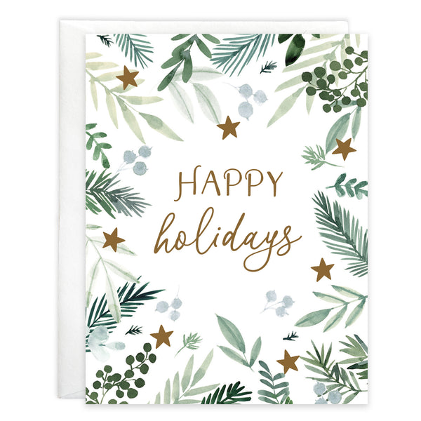 Christmas card - Stars & Greens