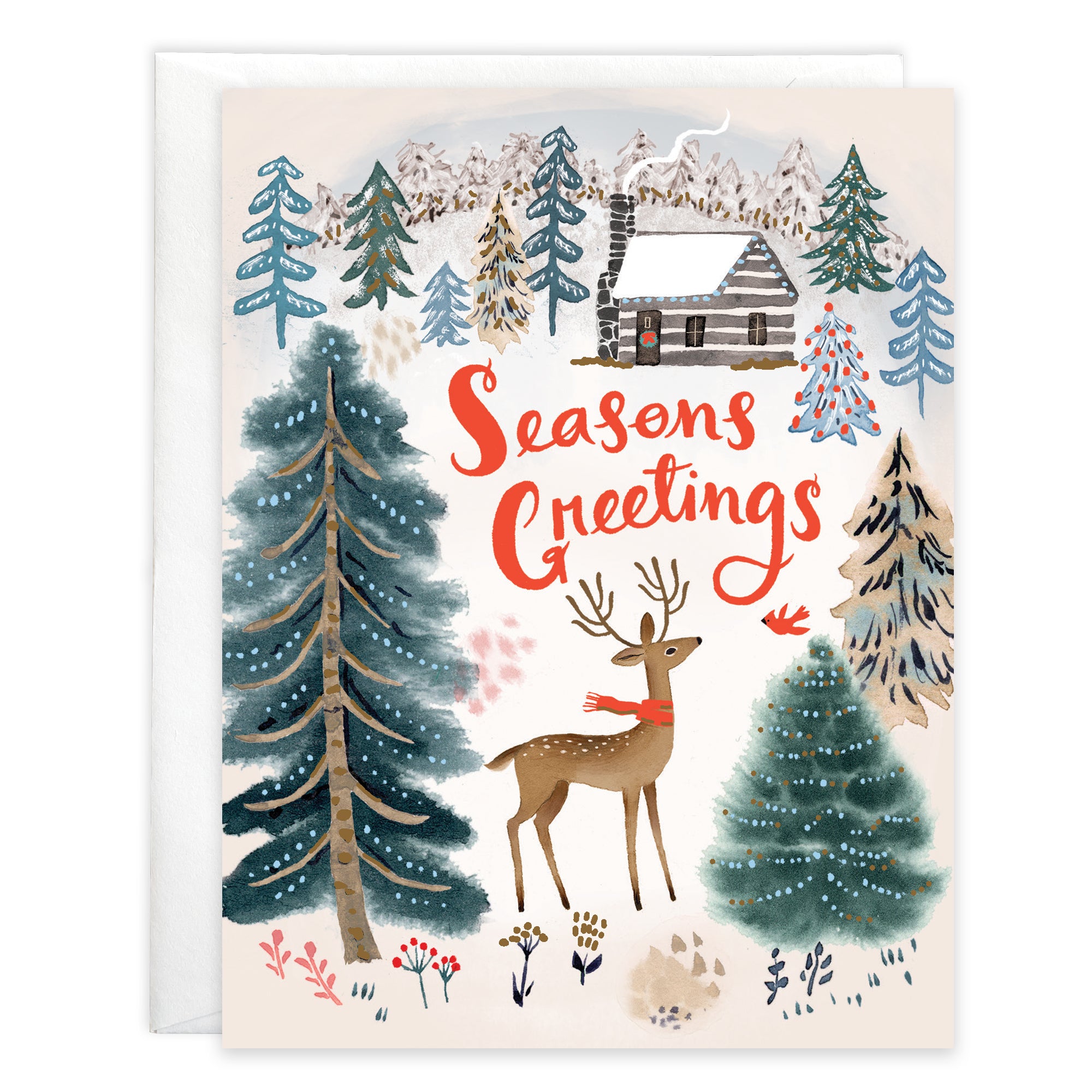 Christmas card - Little Cabin/Deer