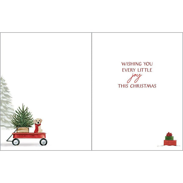 Christmas card - Puppy in Wagon