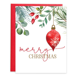 Christmas card - Single Red Bauble