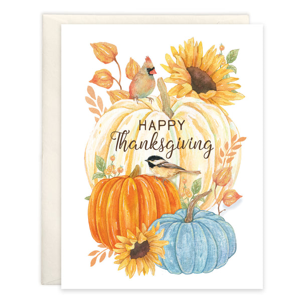 Thanksgiving card 3 pack - Pumpkins & Birds