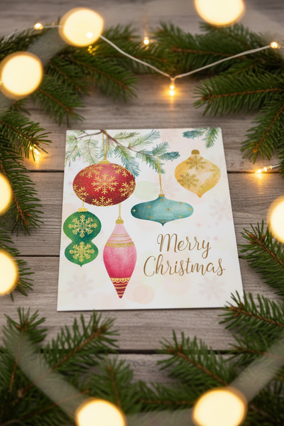 Christmas card - Baubles