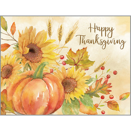 {with scripture} Thanksgiving card - Sunflowers & Pumpkin, Gina B Designs