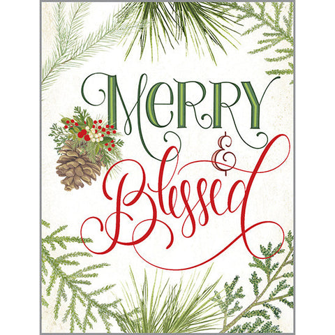 {with scripture} Christmas card - Merry & Blessed, Gina B Designs