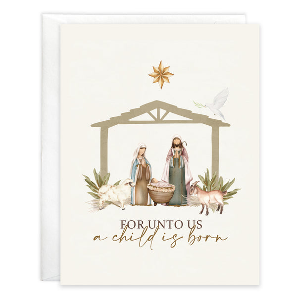 {with scripture} Christmas card - For Unto Us
