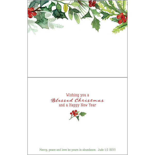 {with scripture} Christmas card - Holiday Greens