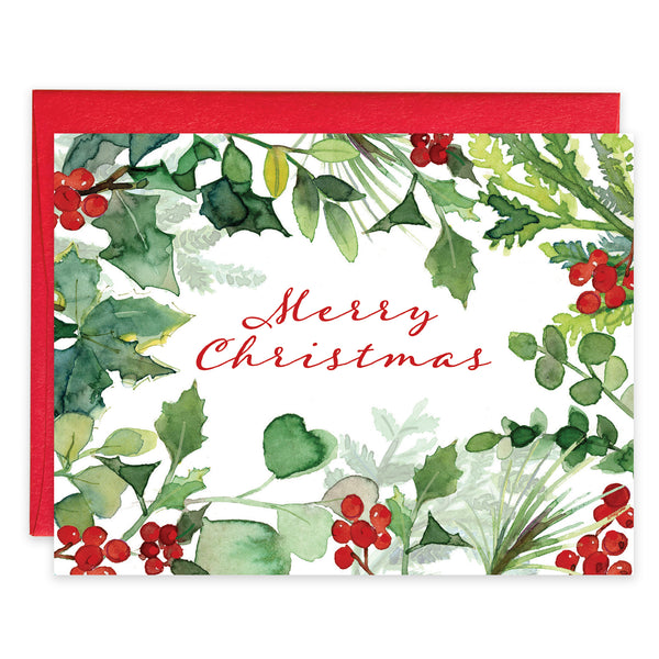 {with scripture} Christmas card - Holiday Greens