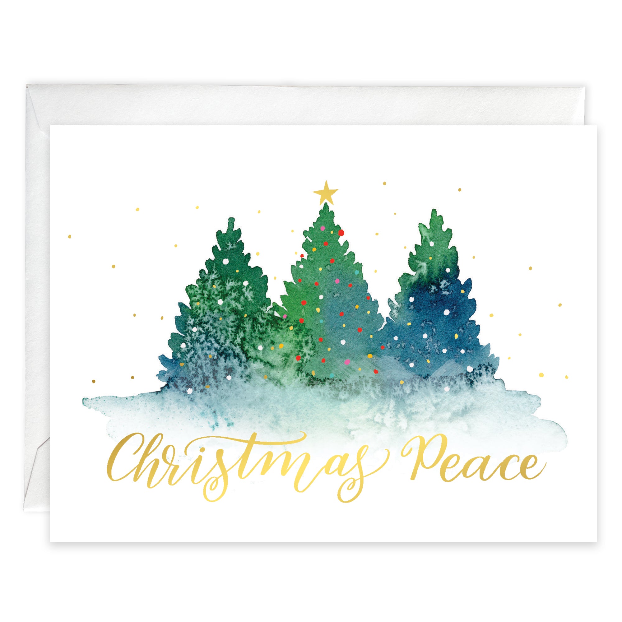 {with scripture} Christmas card - Watercolor Pines