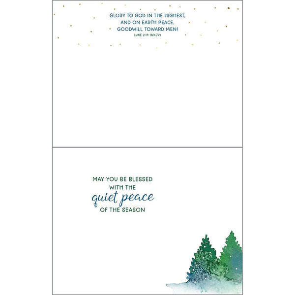 {with scripture} Christmas card - Watercolor Pines