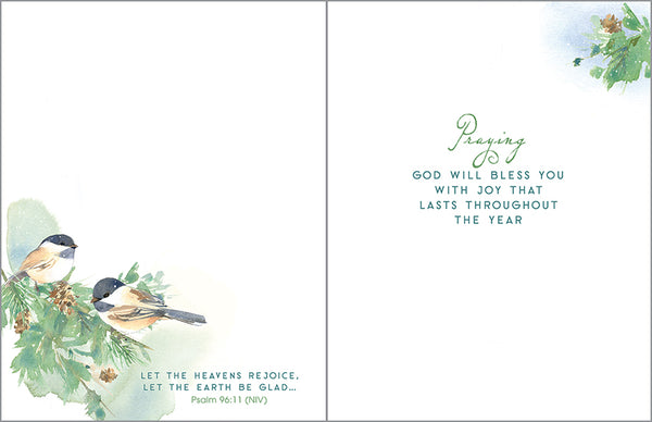 {with scripture} Christmas card - Woodland Chickadee
