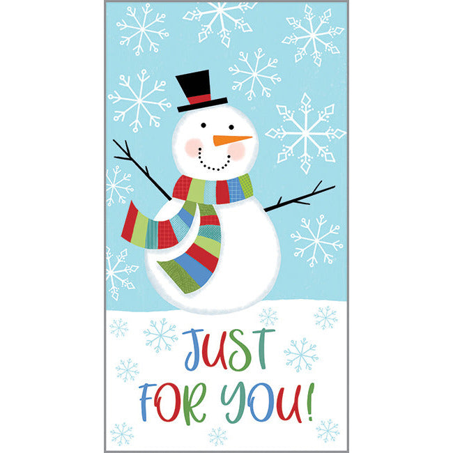 Money/Gift Card - Stripe Scarf Snowman, Gina B Designs