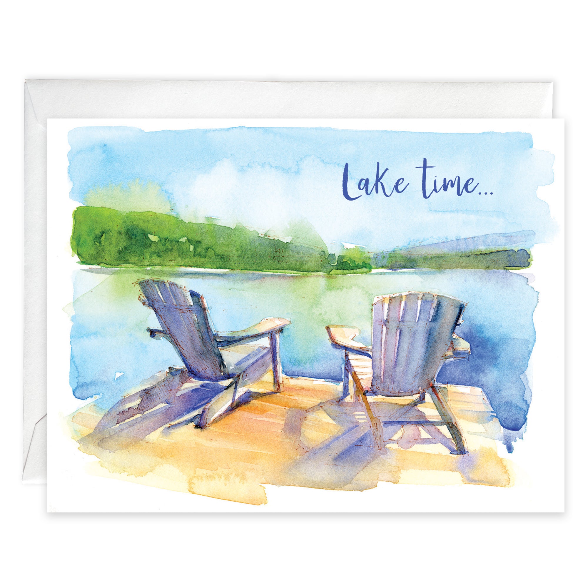 Blank Note Card - Chairs on Dock
