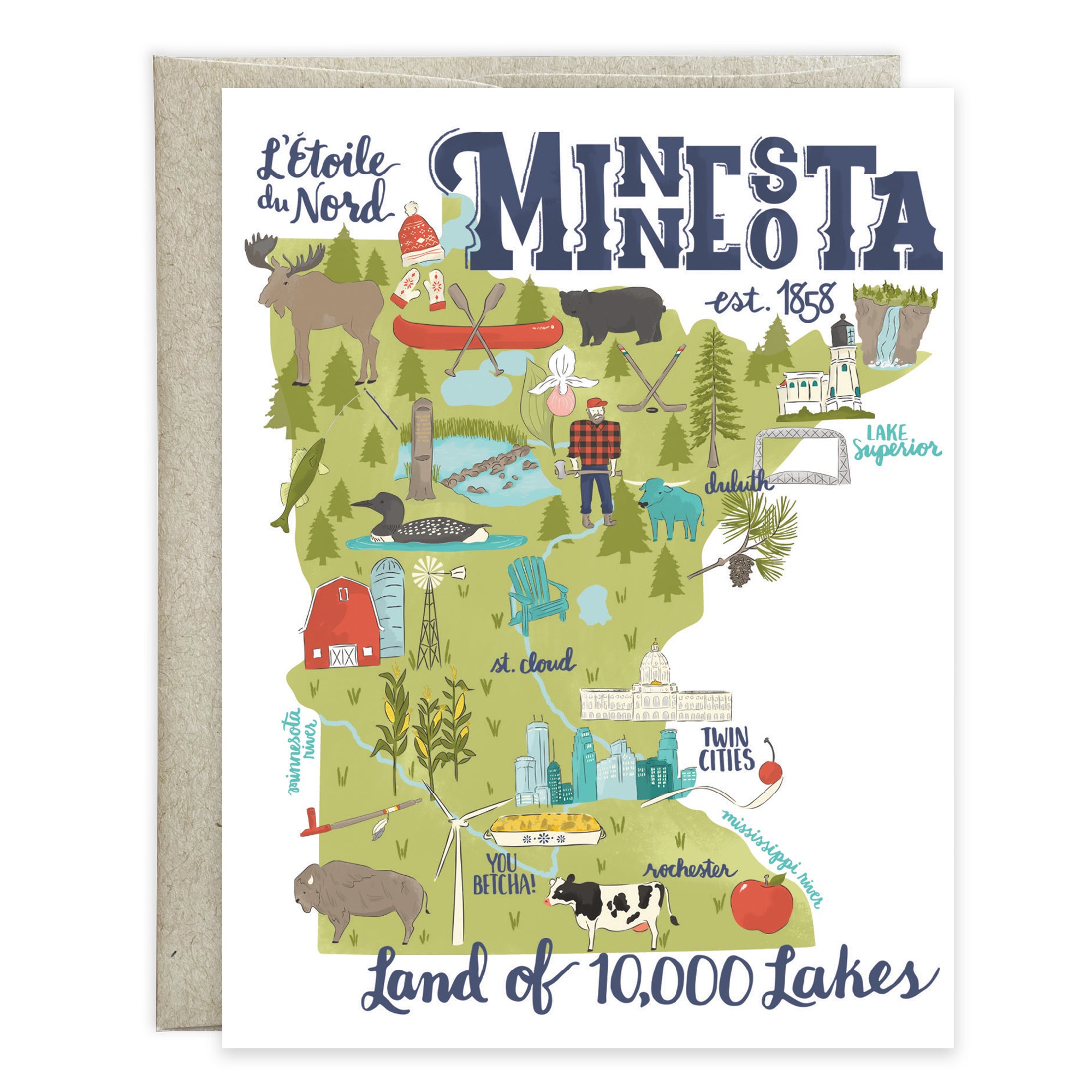 Blank Note Card - State Minnesota