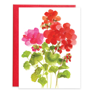 Blank Note Card  - Geraniums