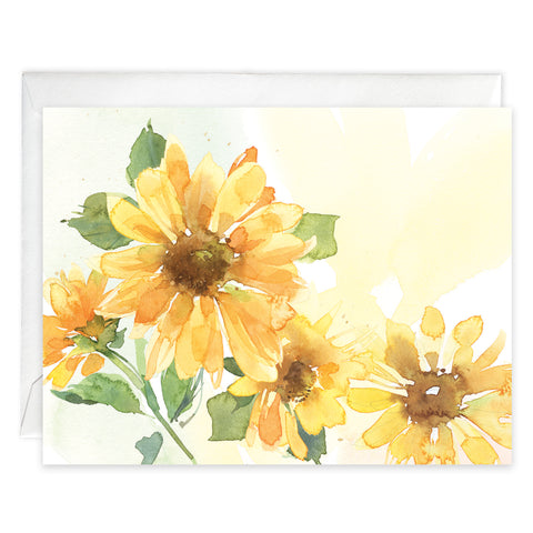 Blank Note Card  - Sunflowers