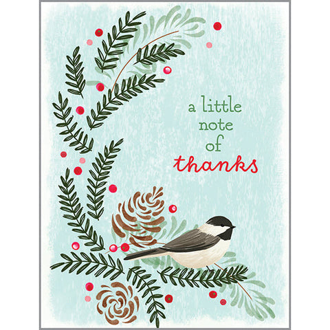 Blank Thank You Note Card  - Sweet Chickadee, Gina B Designs