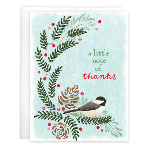 Blank Thank You Note Card  - Sweet Chickadee