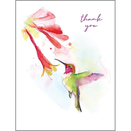 Blank Thank You Note Card - Humming Bird