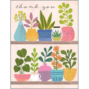Blank Thank You Note Card - Botanical Shelves