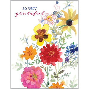 Blank Thank You Note Card - Summer Flowers