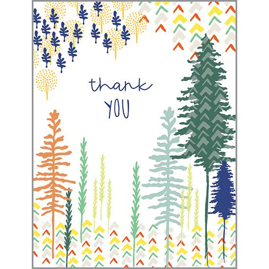 Blank Thank You Note Card - Forest