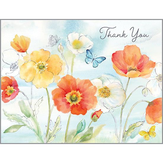 Blank Note Card  - Poppy Field, Gina B Designs