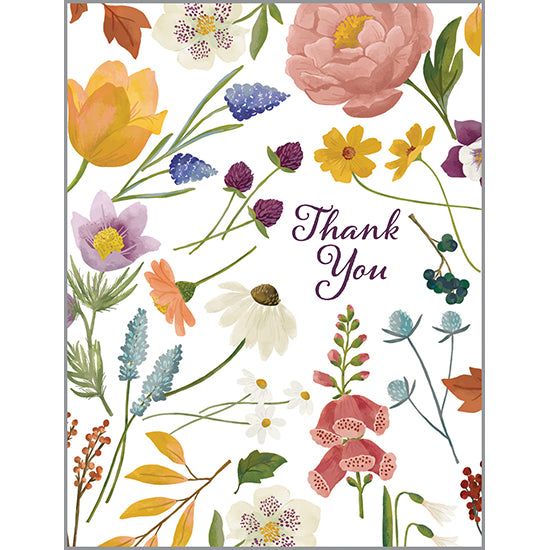Blank Note Card  - Garden Flowers, Gina B Designs