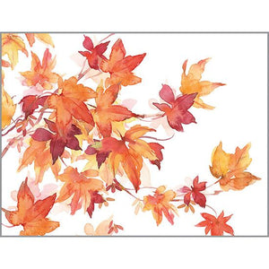 Blank Note Card  - Maple Leaves, Gina B Designs